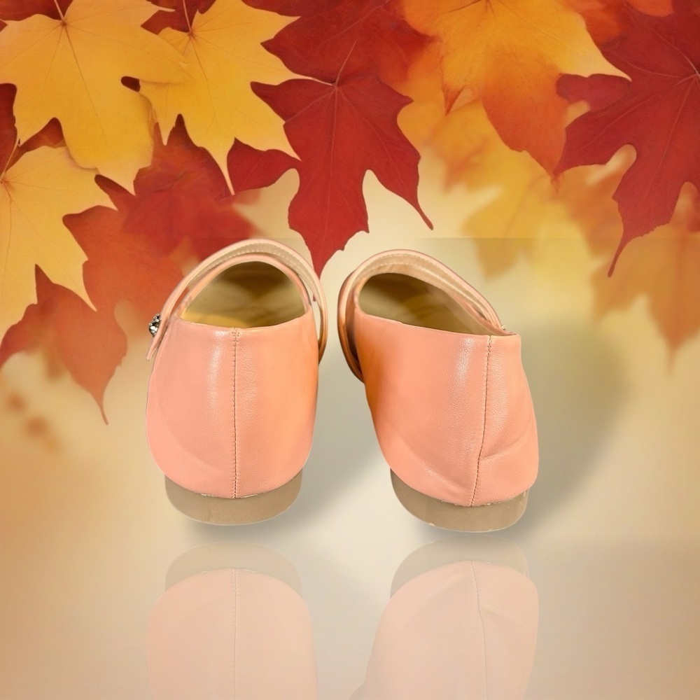 NWOT C. Paravano Square Toe Double Strap Mary Jane Flats in Pink Size 41 = 10.5 - Picture 11 of 16